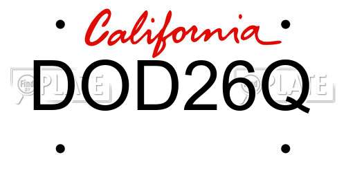 DOD26Q California License Plate