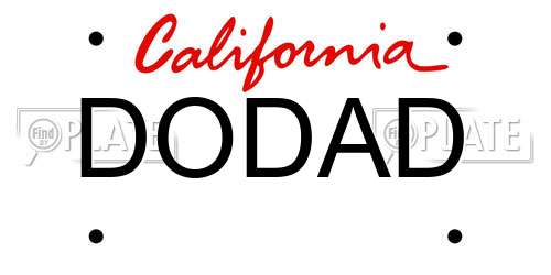 DODAD California License Plate