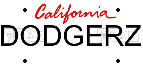 DODGERZ California License Plate