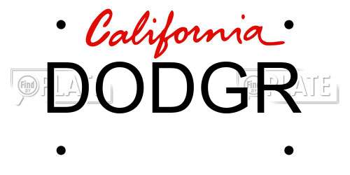 DODGR California License Plate