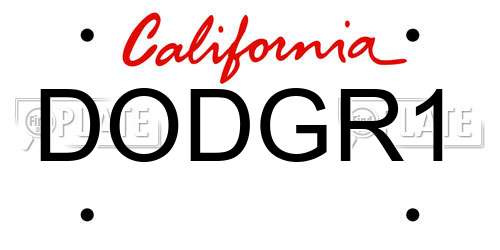 DODGR1 California License Plate