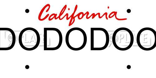 DODODOO California License Plate