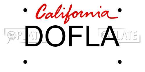 DOFLA California License Plate