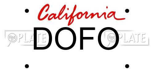 DOFO California License Plate