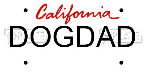 DOGDAD California License Plate