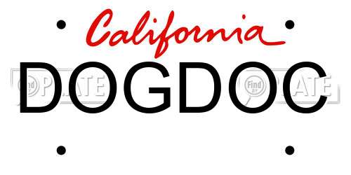 DOGDOC California License Plate
