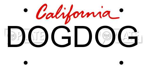 DOGDOG California License Plate