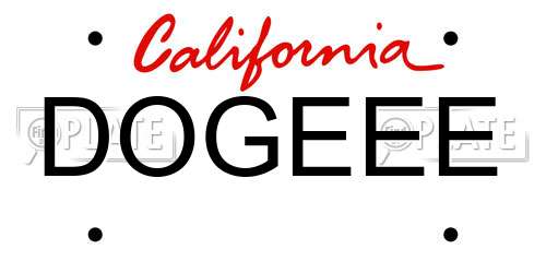 DOGEEE California License Plate