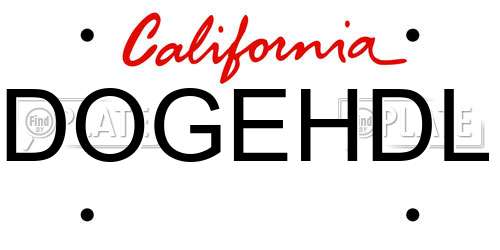 DOGEHDL California License Plate