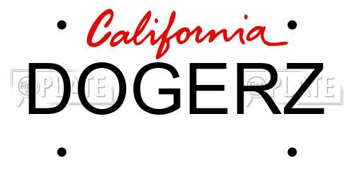 DOGERZ California License Plate