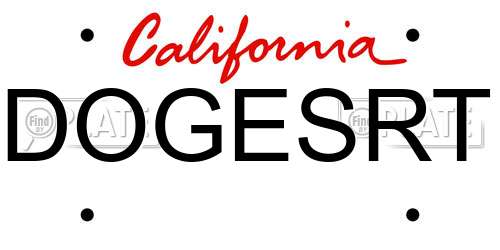 DOGESRT California License Plate