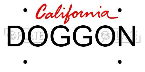 DOGGON California License Plate