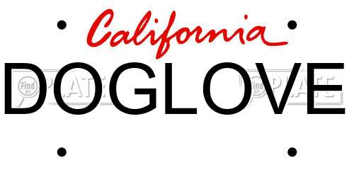 DOGLOVE California License Plate
