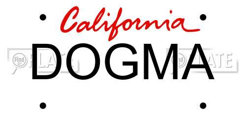 DOGMA California License Plate
