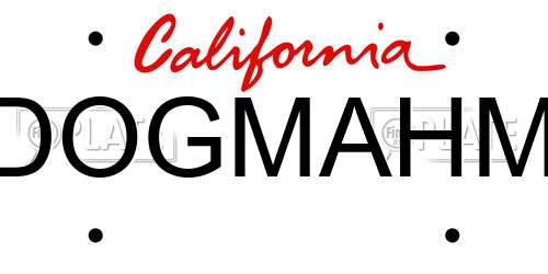 DOGMAHM California License Plate