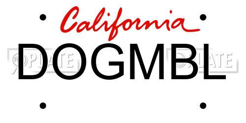 DOGMBL California License Plate
