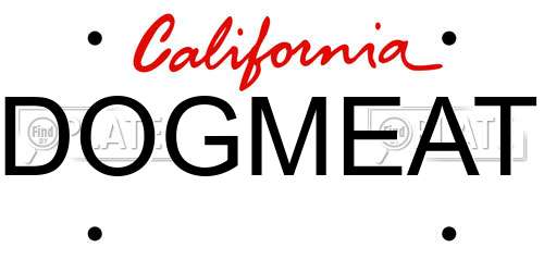 DOGMEAT California License Plate