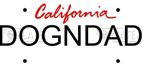 DOGNDAD California License Plate