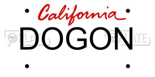 DOGON California License Plate