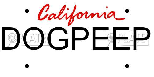 DOGPEEP California License Plate