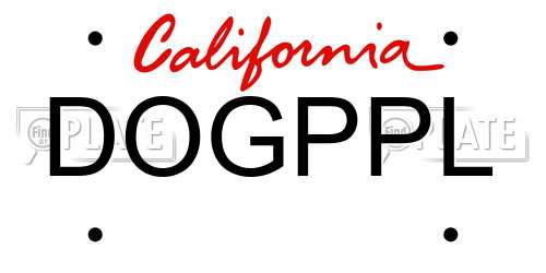 DOGPPL California License Plate