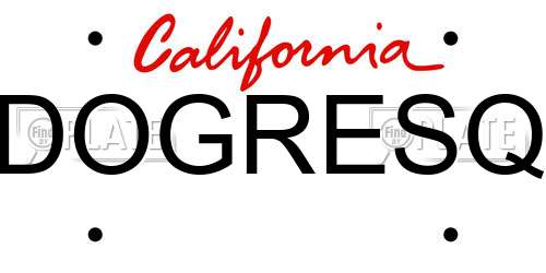 DOGRESQ California License Plate