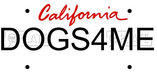 DOGS4ME California License Plate
