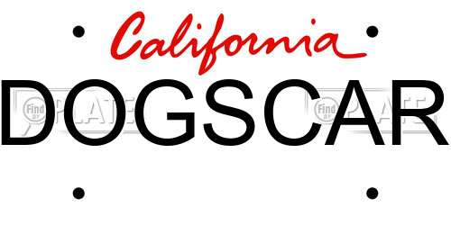 DOGSCAR California License Plate