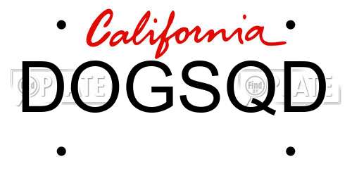DOGSQD California License Plate