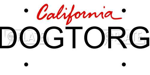 DOGTORG California License Plate