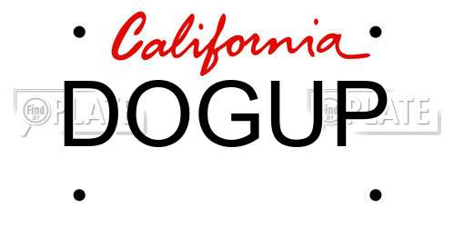 DOGUP California License Plate