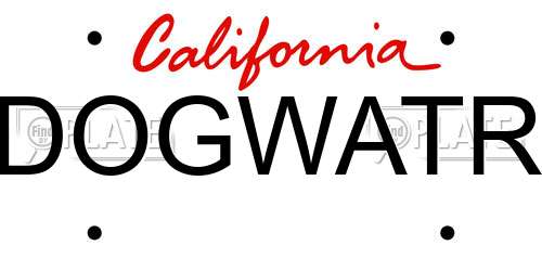 DOGWATR California License Plate