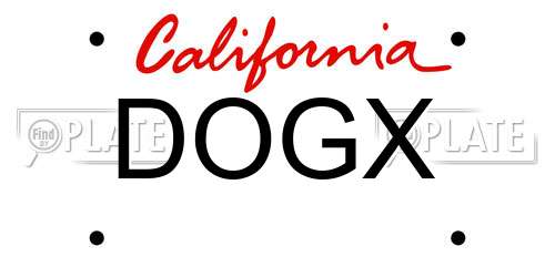 DOGX California License Plate