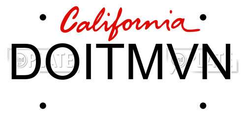DOITMVN California License Plate