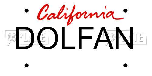DOLFAN California License Plate