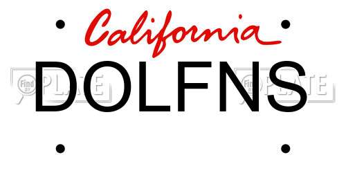 DOLFNS California License Plate