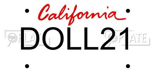 DOLL21 California License Plate