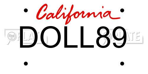 DOLL89 California License Plate