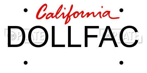 DOLLFAC California License Plate
