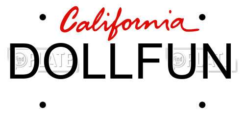 DOLLFUN California License Plate