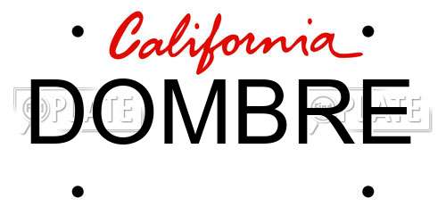 DOMBRE California License Plate