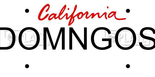 DOMNGOS California License Plate