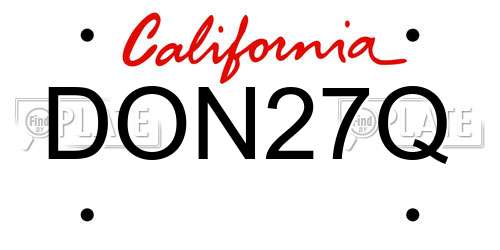 DON27Q California License Plate