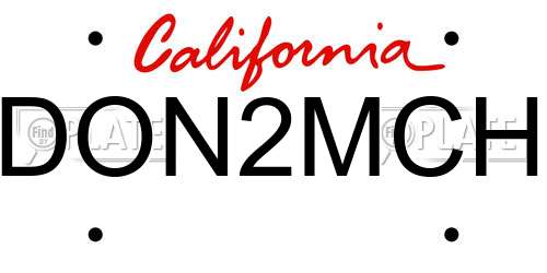 DON2MCH California License Plate