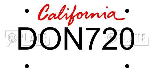 DON720 California License Plate