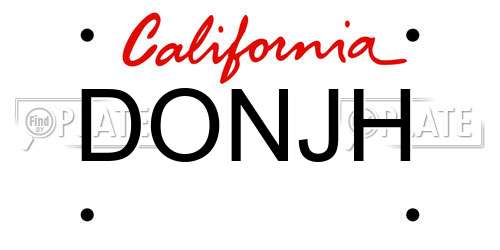 DONJH California License Plate