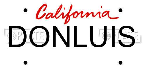 DONLUIS California License Plate