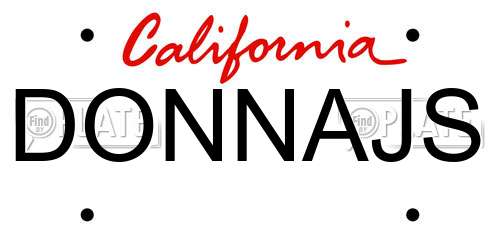 DONNAJS California License Plate