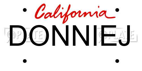DONNIEJ California License Plate