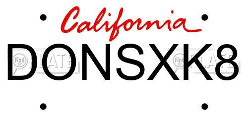 DONSXK8 California License Plate